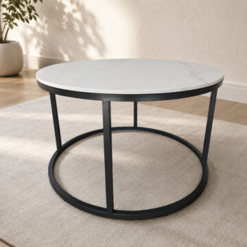Hera White Round Coffee Table | Assembled