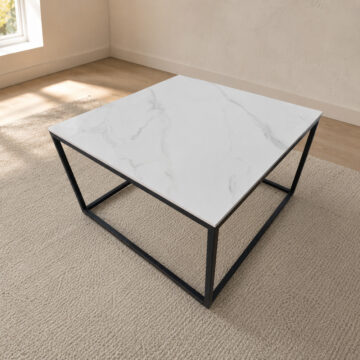 Hera White Square Coffee Table | Assembled