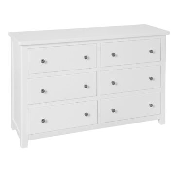 Geneva White 6 Drawer Wide Chest | Assembled