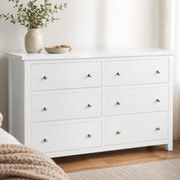 Geneva Painted 6 Drawer Wide Chest - White | Assembled