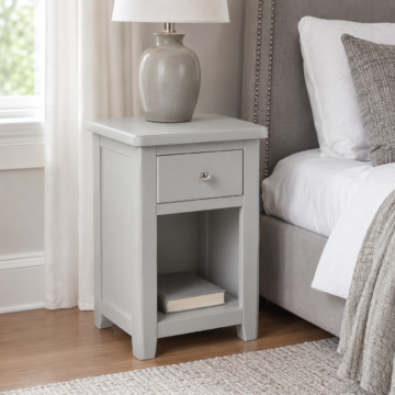 Geneva Grey 1 Drawer Bedside Table | Assembled