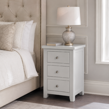 Geneva Grey 3 Drawer Bedside | Assembled