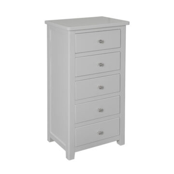 Geneva Grey 5 Drawer Narrow Chest | Assembled