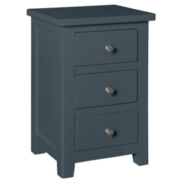 Geneva Blue 3 Drawer Bedside Table | Assembled