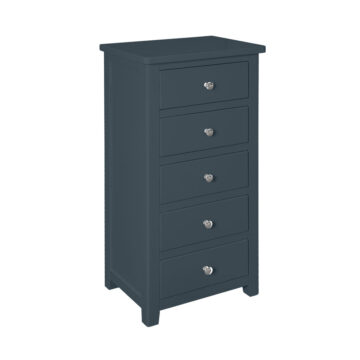 Geneva Blue 5 Drawer Narrow Chest | Assembled