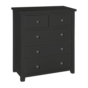 Geneva Black 2 Over 3 Chest of Drawers | Charcoal | Assembled
