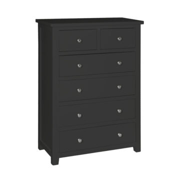 Geneva Black 2 Over 4 Chest of Drawers | Charcoal | Assembled
