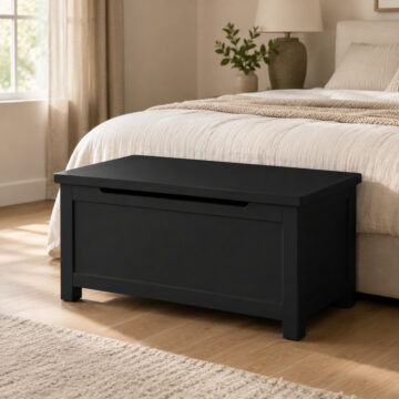 Black Geneva Painted Blanket Box - Charcoal | Assembled