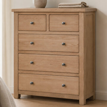Geneva Oak 2+3 Drawer Chest | Assembled