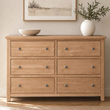 Geneva Oak 6 Drawer Wide Chest | Assembled