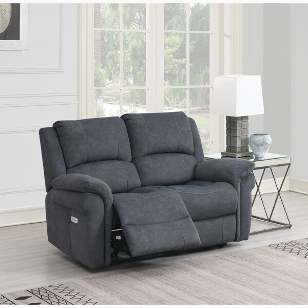 Callahan Electric Recliner 2 Seater Grey Sofa