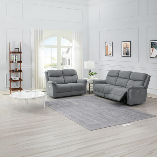 Wexford 3+2 Seat Electric Recliner Grey Sofa Set | Assembly Required