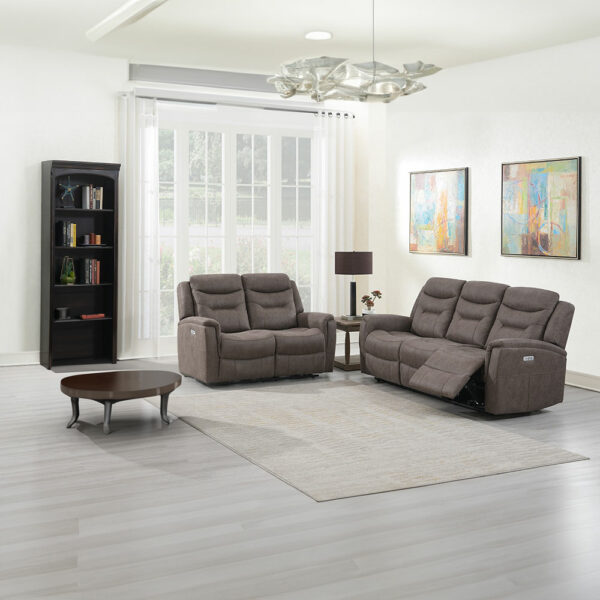 Kingsley 3+2 Seat Electric Recliner Suite Brown | Assembly Required