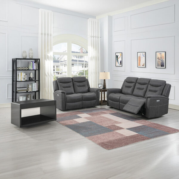 Kingsley 3+2 Seat Electric Recliner Suite Grey | Assembly Required