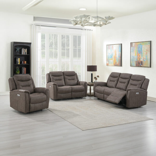 Kingsley 3+2+1 Seat Electric Recliner Suite Brown | Assembly Required