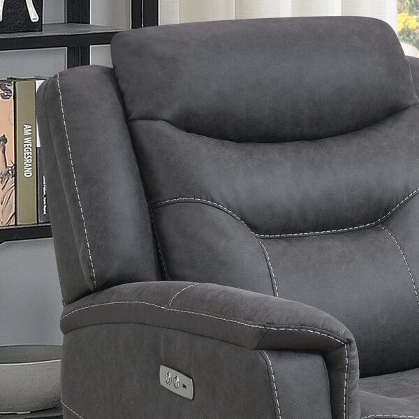 Kingsley Electric Recliner 3 Seater Grey Sofa | Assembly Required