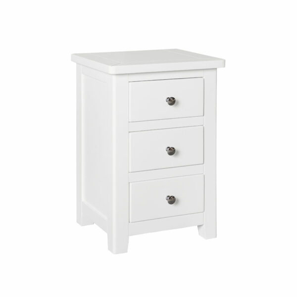 Geneva Painted 3 Drawer Bedside - White | Fully Assembled