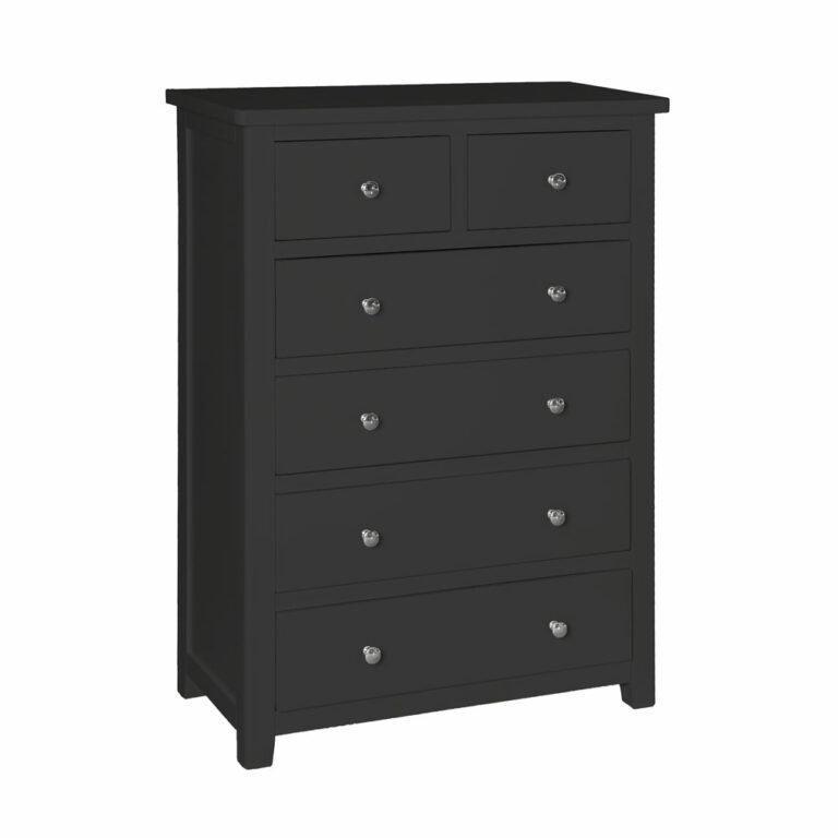 Geneva Painted 2+4 Drawer Chest Charcoal Fully Assembled Oak World