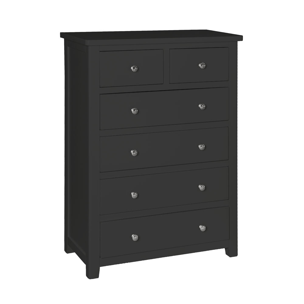 Black Geneva Painted 2 4 Drawer Chest Charcoal Fully Assembled