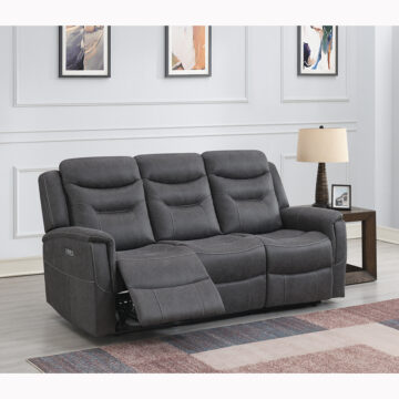 Kingsley Electric Recliner 3 Seater Grey Sofa