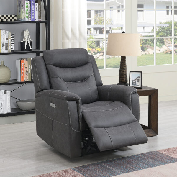 Kingsley Electric Recliner Grey Armchair