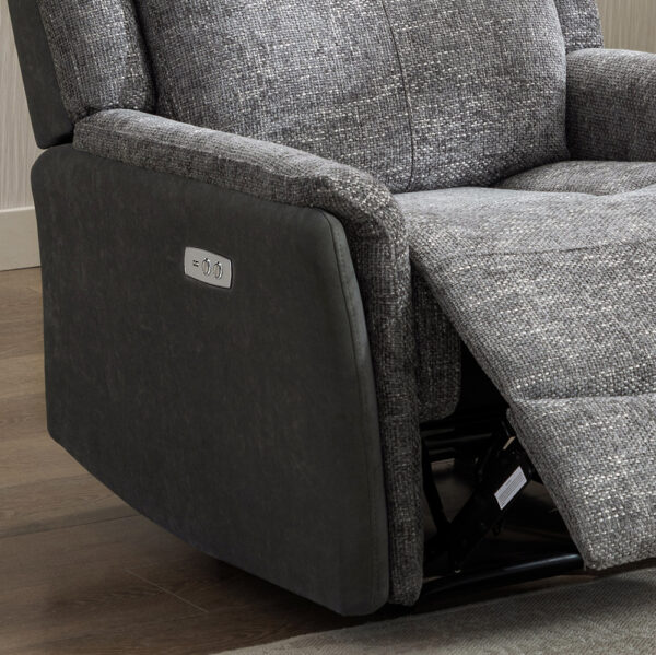 Brookdale 2 Seat Electric Recliner Fusion Grey Sofa | Assembly Required