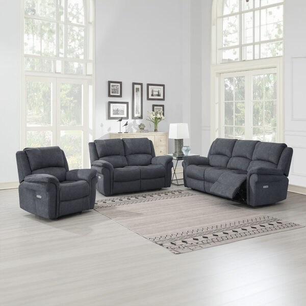 Callahan 3+2+1 Seat Electric Recliner Suite Grey | Assembly Required