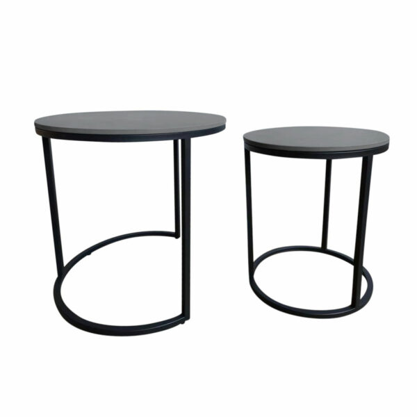 Artemis Round Nest of Lamp Tables | Fully Assembled Grey