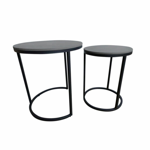 Artemis Round Nest of Lamp Tables | Fully Assembled Grey