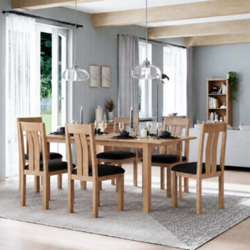 Arland Natural Oak Extending Dining Table | 125-165cm