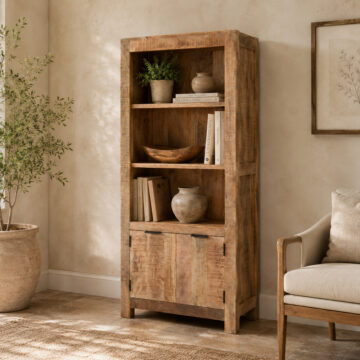 Epping Solid Wood Bookcase With Doors |