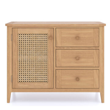 Harveston Natural Oak 1 Door 3 Drawer Standard Sideboard | Assembled | Clearance