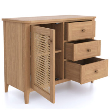 Harveston Natural Oak 1 Door 3 Drawer Standard Sideboard | Assembled | Clearance