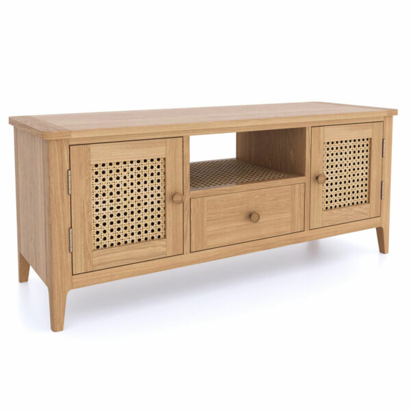 Harveston Natural Oak Wide TV Unit | Fully Assembled