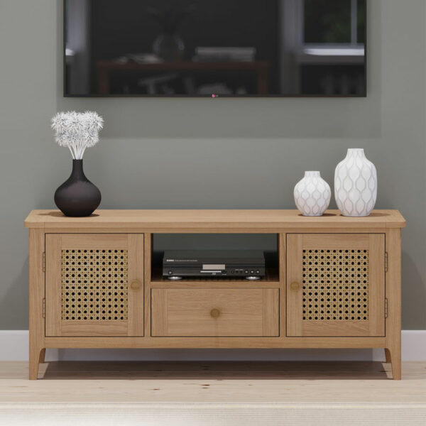 Harveston Natural Oak Wide TV Unit | Fully Assembled