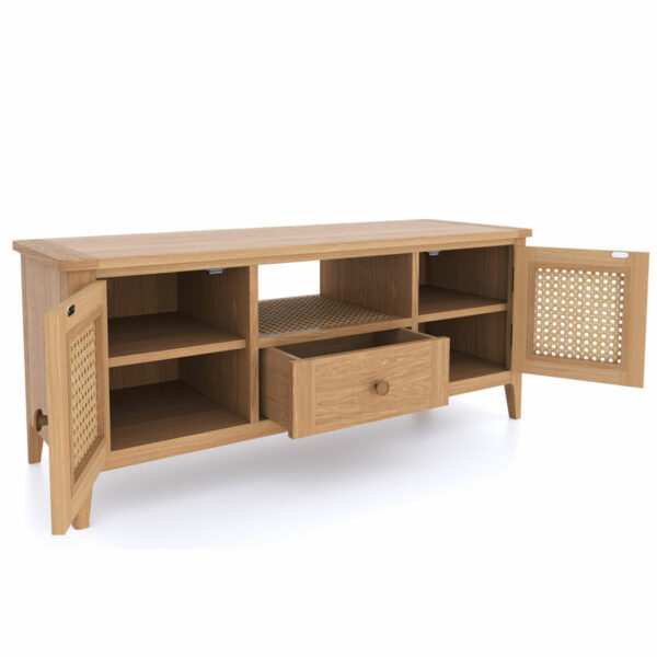Harveston Natural Oak Wide TV Unit | Fully Assembled
