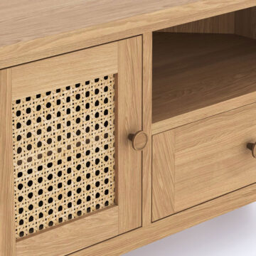 Harveston Natural Oak Corner TV Unit | Assembled