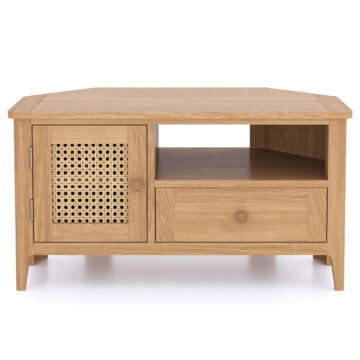 Harveston Natural Oak Corner TV Unit | Assembled