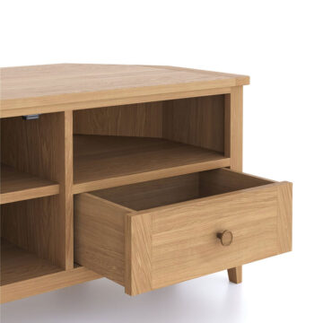 Harveston Natural Oak Corner TV Unit | Assembled