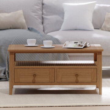 Harveston Natural Oak 2 drawer Coffee Table | Assembled
