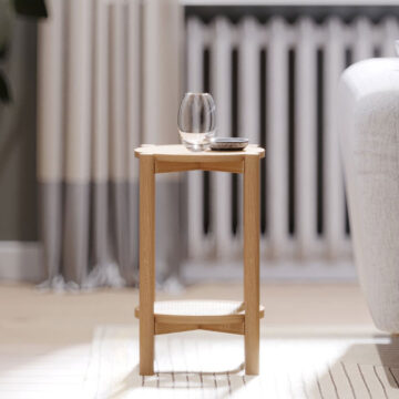 Harveston Natural Oak Round Side Table | Assembly Required