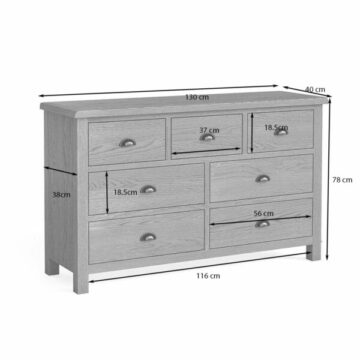 Bywell Waxed Oak 3 Over 4 Chest of Drawers | Assembled
