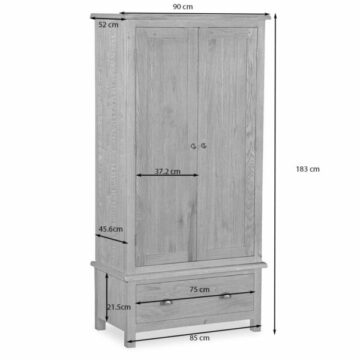 Bywell Waxed Oak Gentlemans Wardrobe