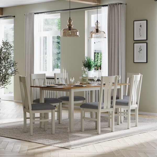 Arland Grey Painted 125-165cm Extending Dining Table | Self Assembly