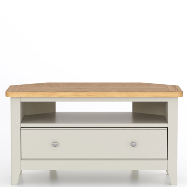 Arland Grey Painted Corner TV Cabinet | Fully Assembled