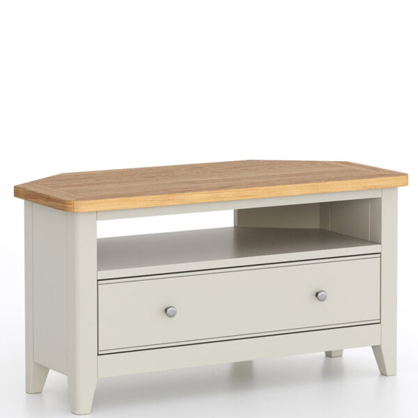 Arland Grey Painted Corner TV Cabinet | Fully Assembled
