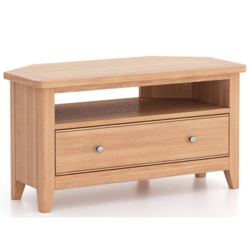 Arland Natural Oak Corner TV Cabinet | Assembled