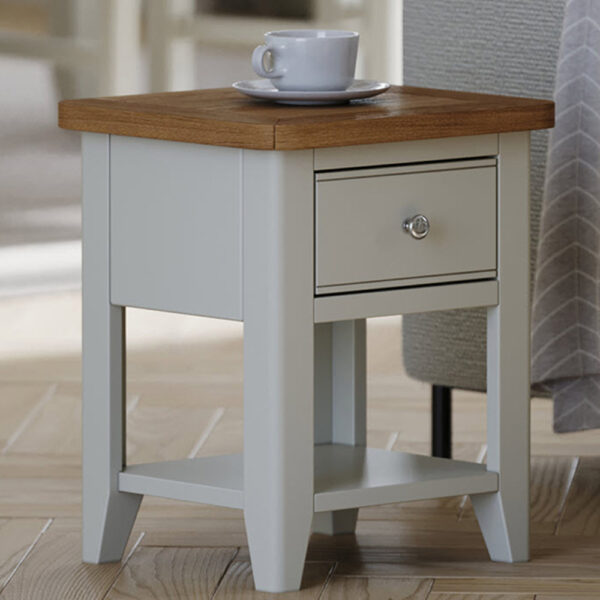 Arland Grey Painted Lamp Table | Bedside Table | Fully Assembled