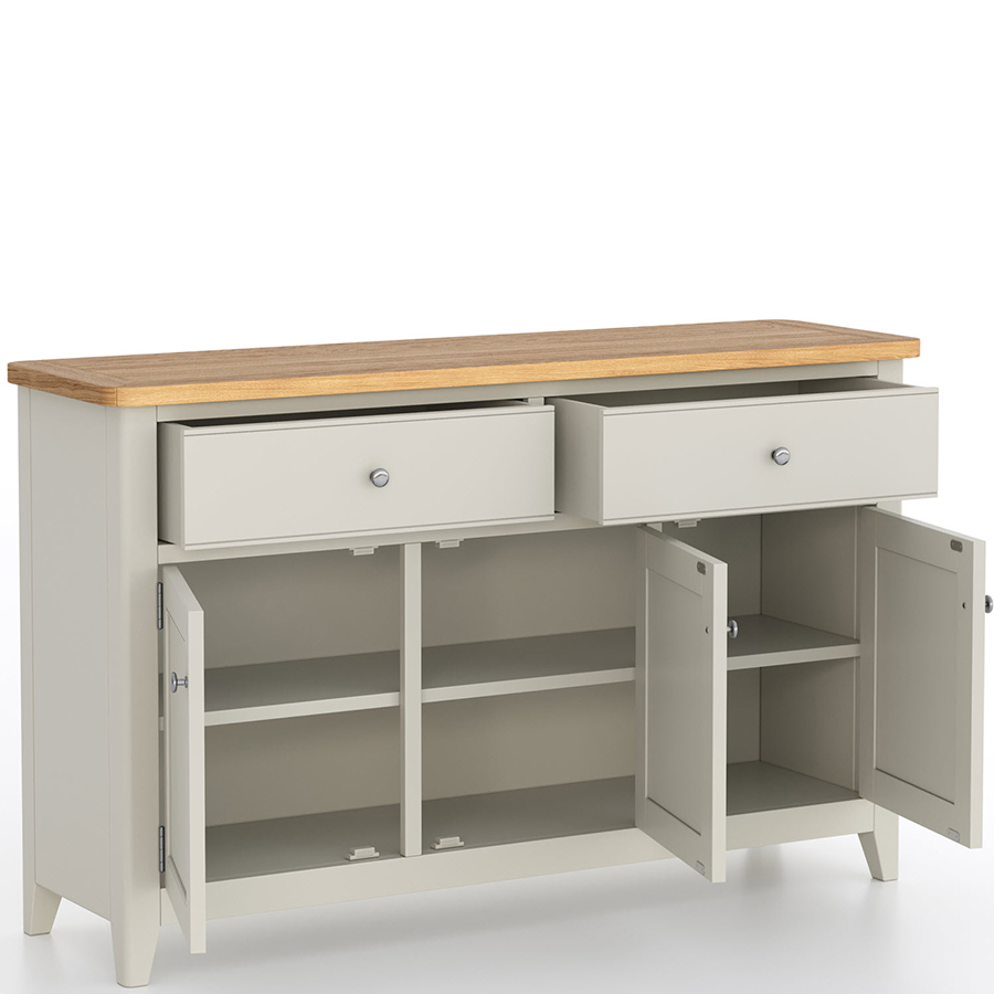 Arland Grey Painted Large Sideboard Fully Assembled Oak World