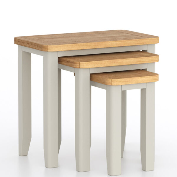 Arland Grey Painted Nest of 3 Tables | Fully Assembled